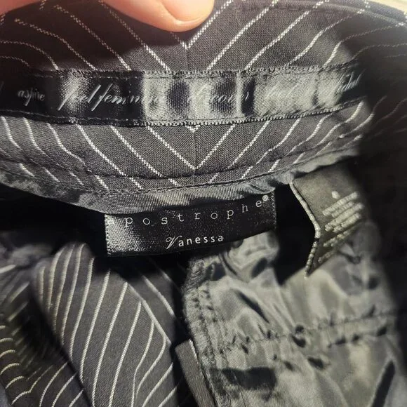 Apostrophe Pinstripe Wide Leg Dress Pants - Picture 2 of 4